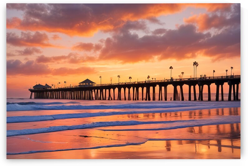 San Diego Beach at the Pier by Modern Wall Artwork