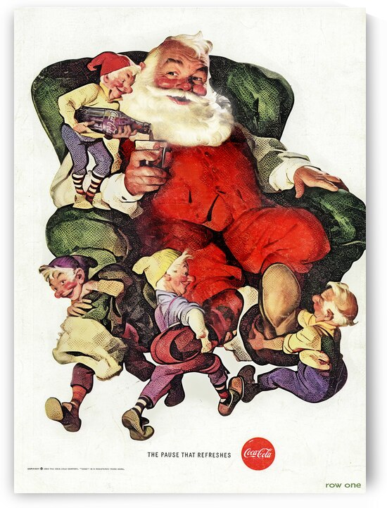 1960 coca cola santa claus ad by Row One Brand