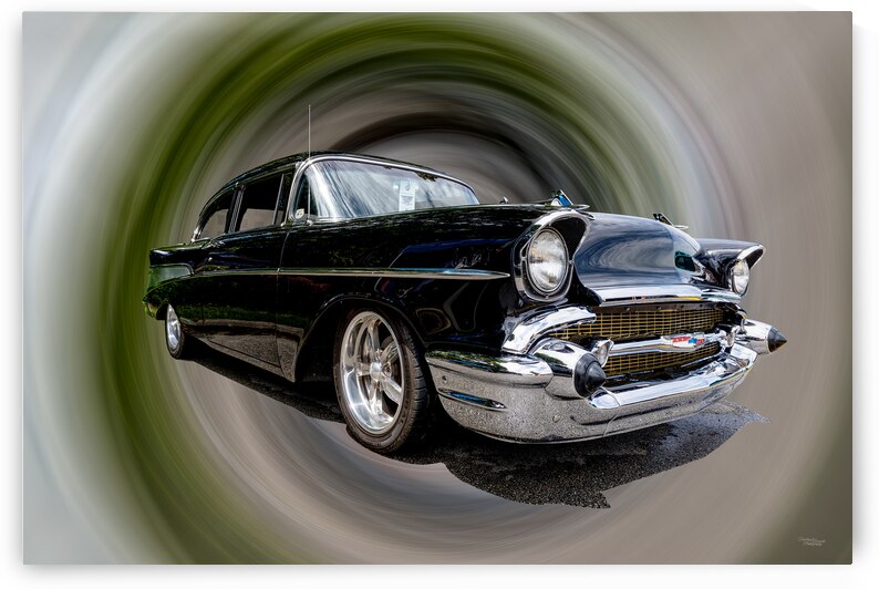 Classic Black 57 Chevy Bel Air by Jennifer White