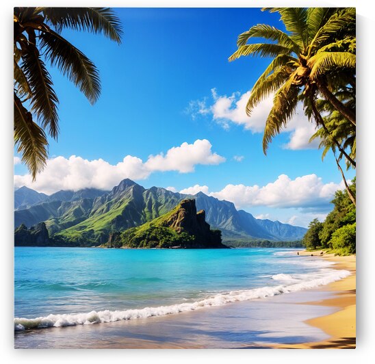 Hanalei Bay Hawaii Beach II by Modern Wall Artwork