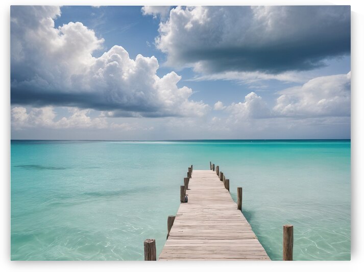 Turks Caicos Pier Seascape  by Modern Wall Artwork