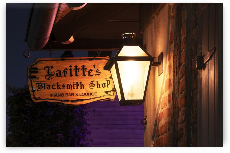 Lafittes Blacksmith Shop Gas Lamp by Andy Crawford