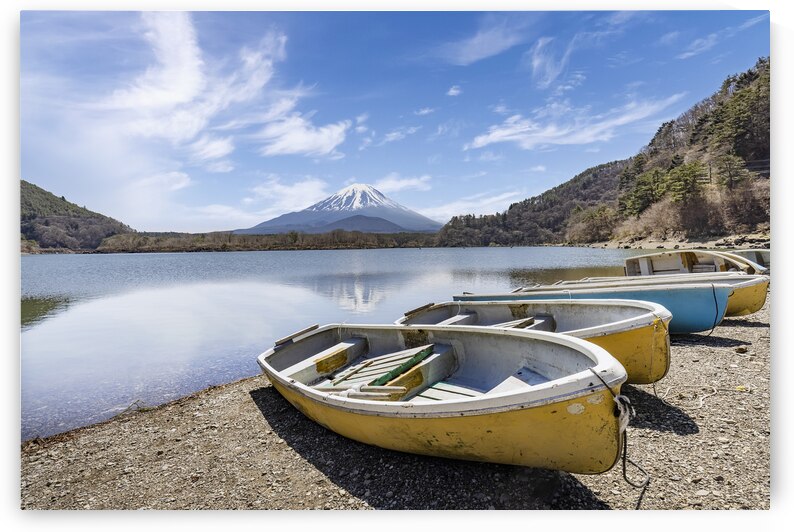 Idyllic Lake Shoji with Mount Fuji by Melanie Viola