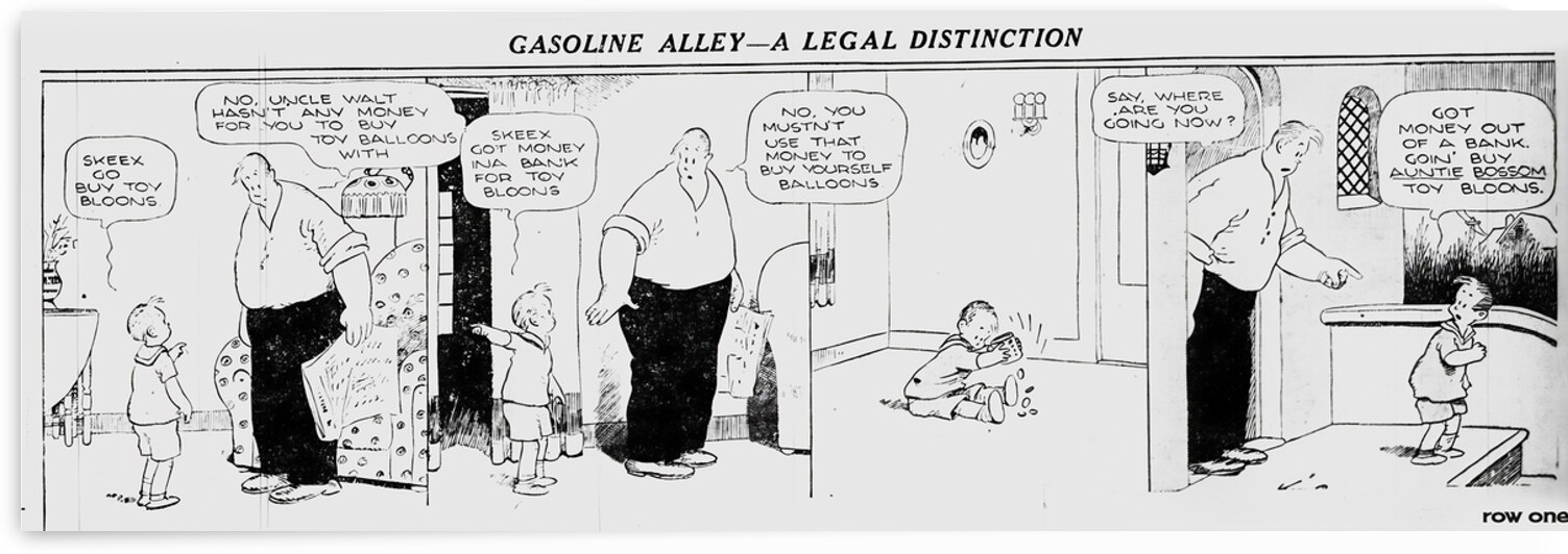 1925 gasoline alley cartoon wall art by Row One Brand