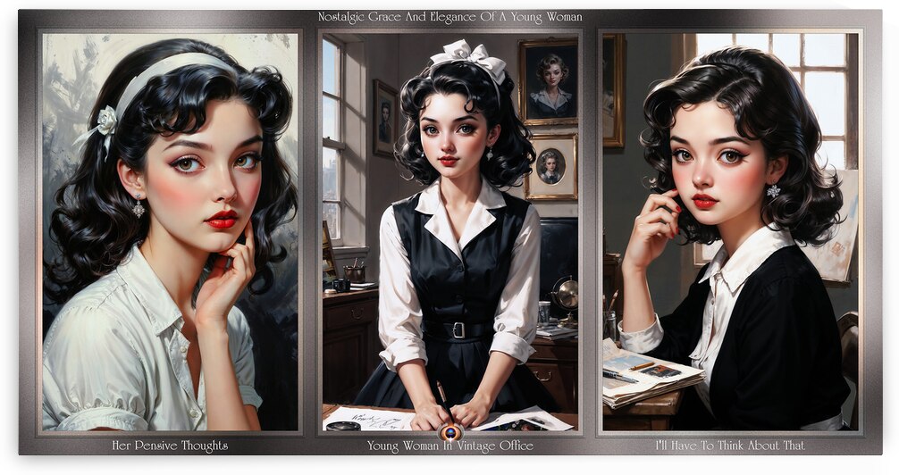 The Nostalgic Grace And Elegance Of A Young Woman Captivating AI Concept Art by Xzendor7 by xzendor7