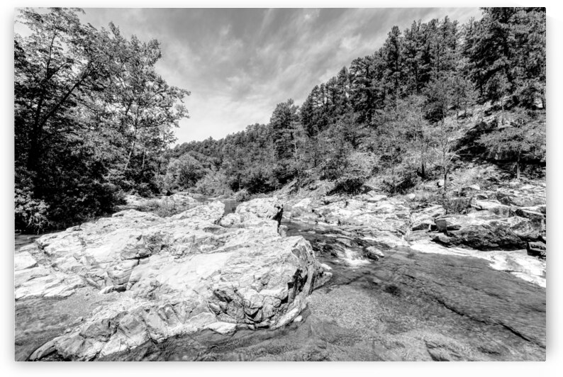 Rocky Creek And Rhyolite Rocks Grayscale by Jennifer White