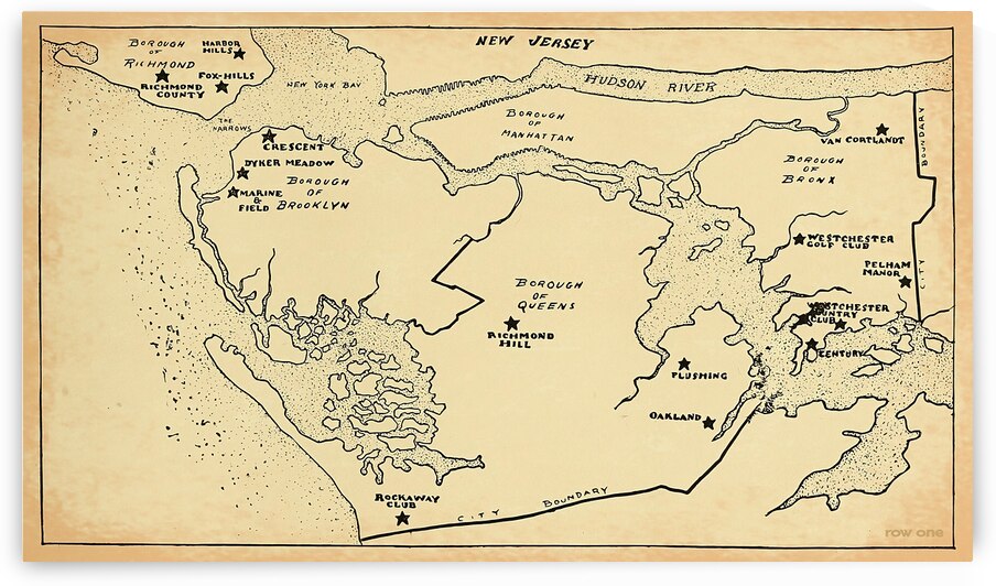 Golf in Gotham Map by Row One Brand
