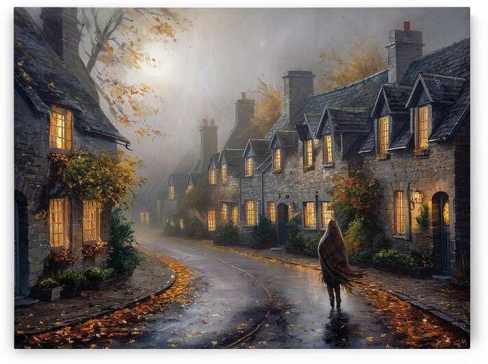 misty village street during autumn1 by NorShop