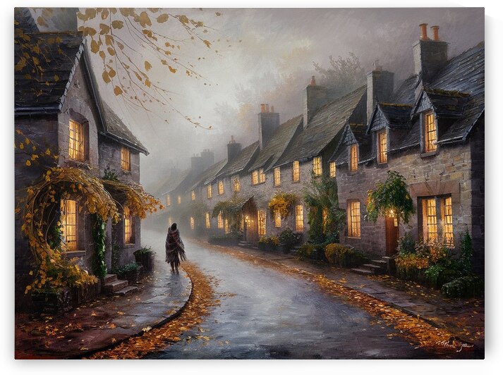 misty village street during autumn2 by NorShop