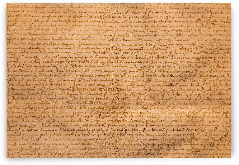 Aged handwritten manuscript text. Calligraphy on old paper vint by Paolo Modena