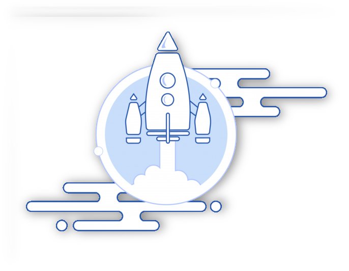 rocket blue space flight launch by Shamudy