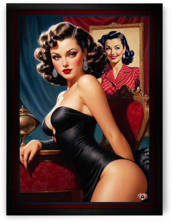 Classic Hollywood Pulp Fiction Pin-Up Girl Portrait Gorgeous AI Concept Art by Xzendor7 by xzendor7