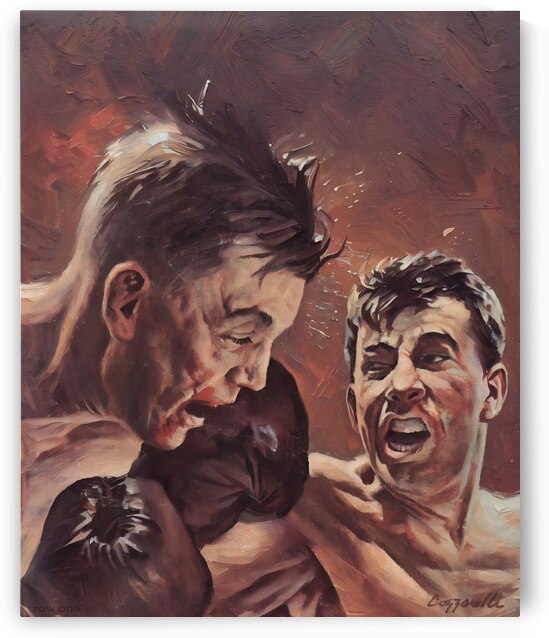 frank cozzarelli boxing art 1950s by Row One Brand