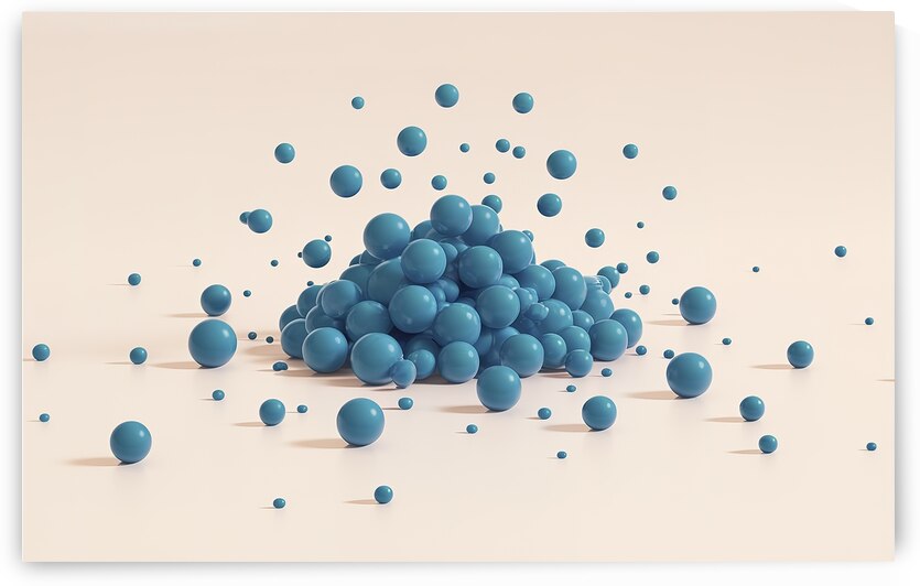 Blue plastic polymer granules on a white background 3d illustration by Sergiu Gutium