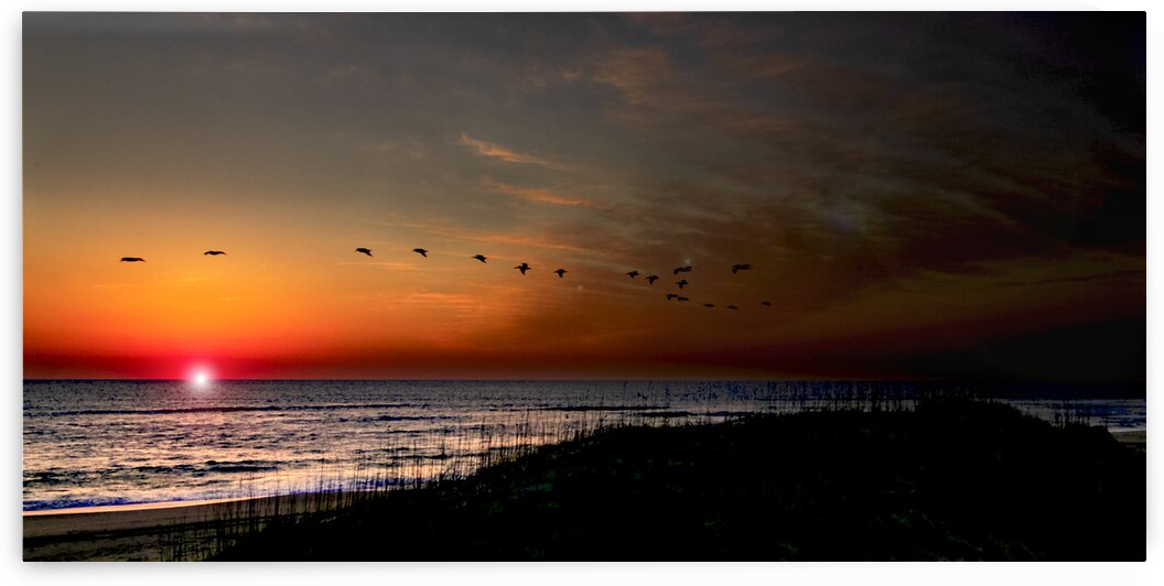 Outer Banks Rising Sun Panorama by Norma Brandsberg Photography