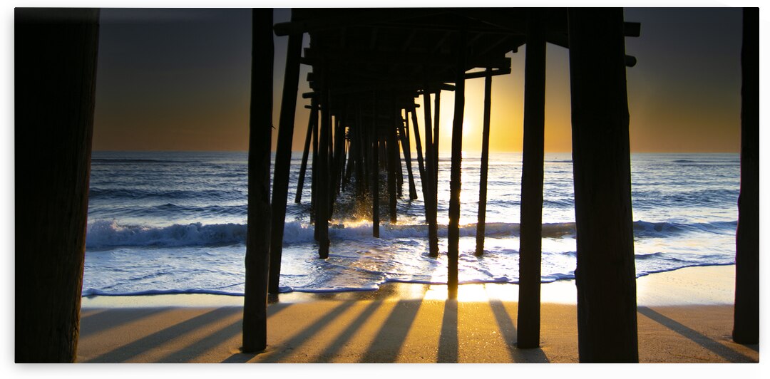 Nags Head Pier Golden Beach Spray by Norma Brandsberg Photography