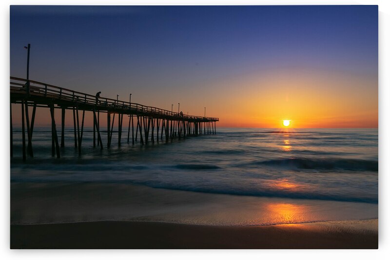 North Carolina Nags Head Pier Sunrise Reflections by Norma Brandsberg Photography