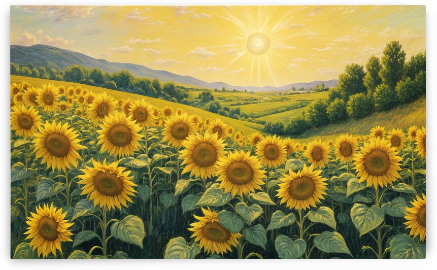 Sunflower Field Rolling Hills by Ruggeri