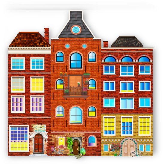 town buildings old brick building by Shamudy