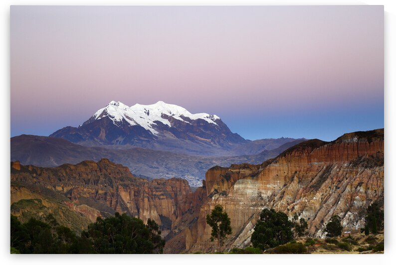 Belt of Venus above Mt Illimani and Palca Canyon Bolivia by Magical Andes Photography