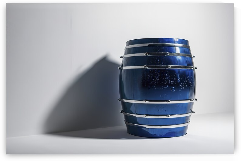 A striking photograph of a single blue wine barre by StefanoPignataro