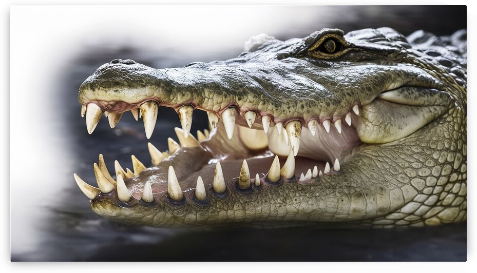 mouth of a crocodile with sharp fangs isolated cl by juverdeanu