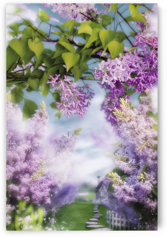 A serene setting with fresh lilac flowers in full by juverdeanu