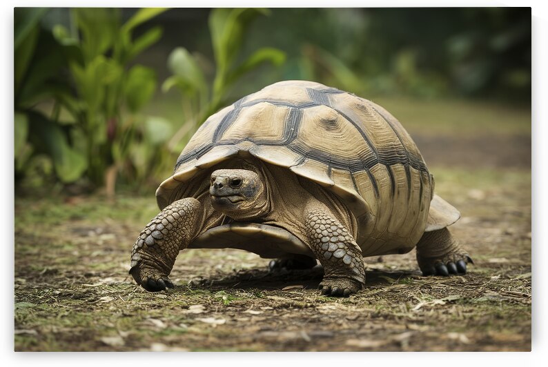 Radiated tortoise walking on ground Astrochelys r by juverdeanu