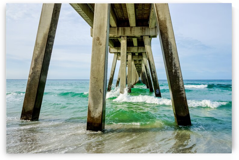 Navarre Pier Splashing Waves by Jennifer White