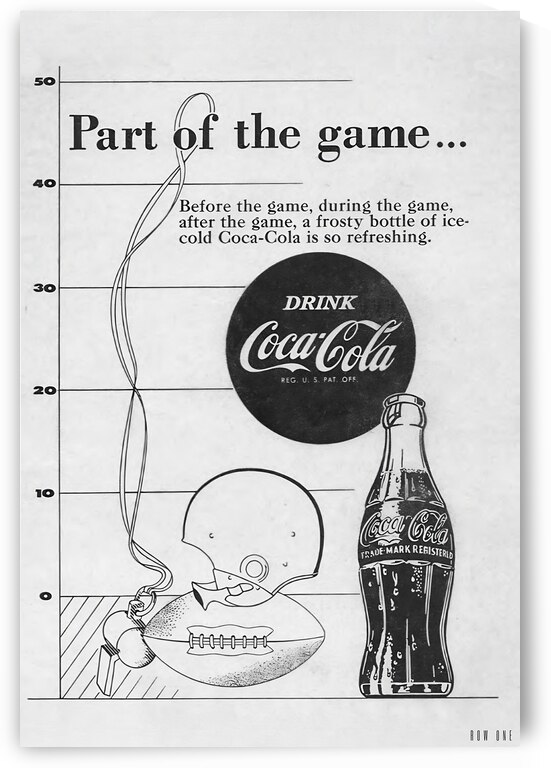1958 coke football ad by Row One Brand