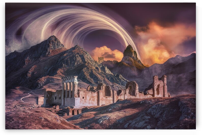 A surreal and captivating landscape featuring rug by Florin Harsan