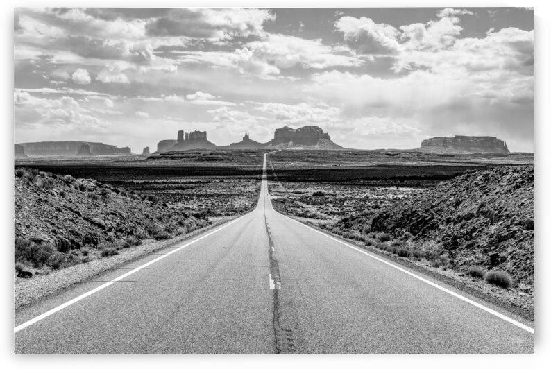 Forrest Gump Point Highway View Grayscale by Jennifer White