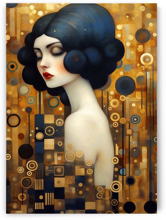 Golden Abstract Lady by Anne Laure GOUPIL