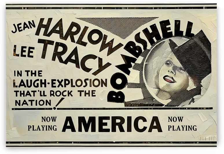 1933 Bombshell Jean Harlow Movie Ad by Row One Brand