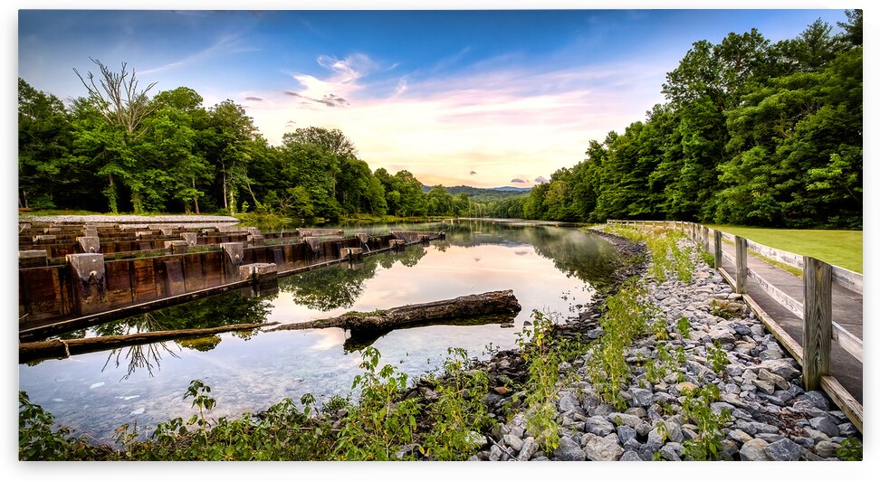 South Holston River Panorama at the Weir Dam by Shelia Hunt Photography
