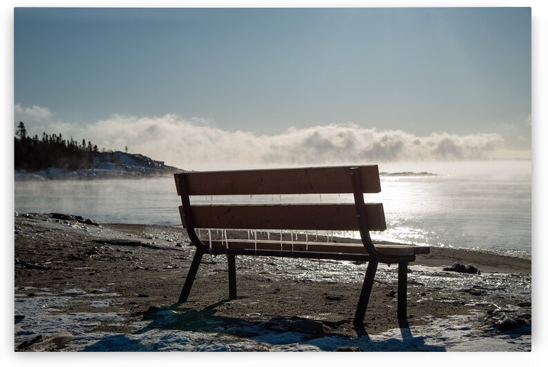 Bench Winter Morning Print by Stephen Emms