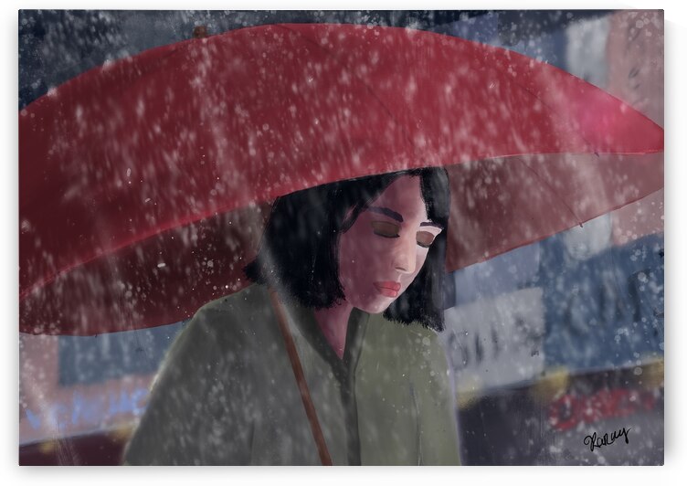 Reflexion sous la pluie by KaRay Illustrations