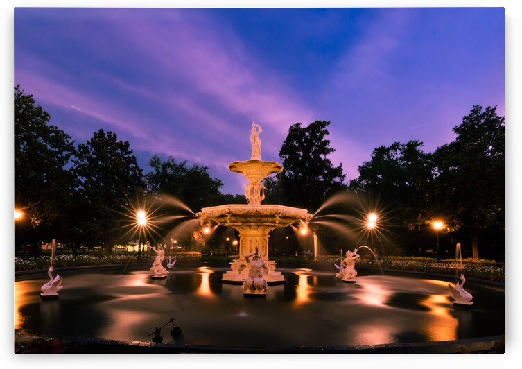 Savannah Sunset Forsyth Park Fountain by Norma Brandsberg Photography