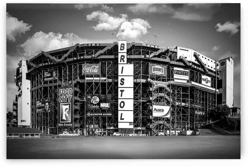 Bristol Motor Speedway black and white by Shelia Hunt Photography