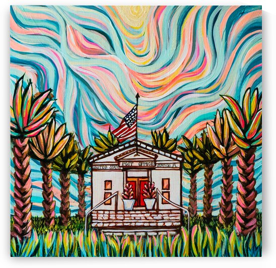 Seaside Post Office | Seaside American Flag | Seaside Florida | Scenic Hwy 30A by Melissa Malcolm Art