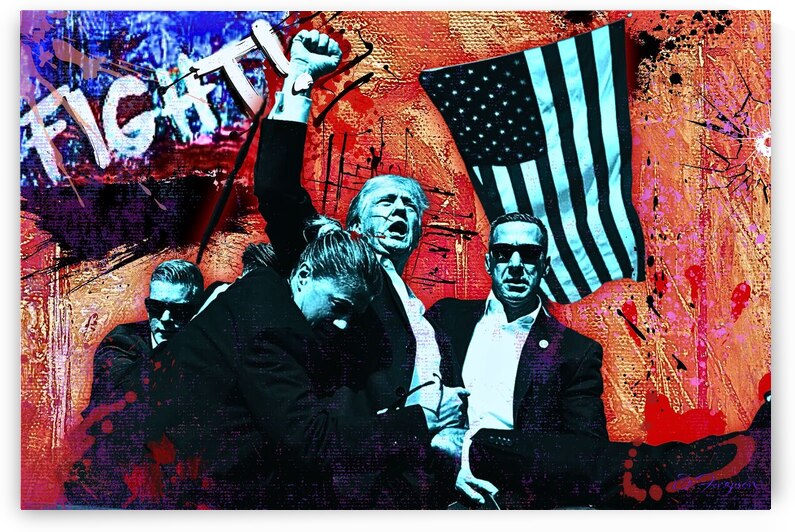 Donald Trump attempted assassination painting 2024 Dramatic Rescue: A Moment in History 1 by Visual Variety