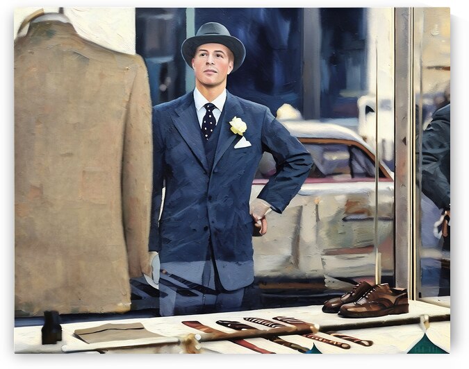 1950s man window shopping by Row One Brand
