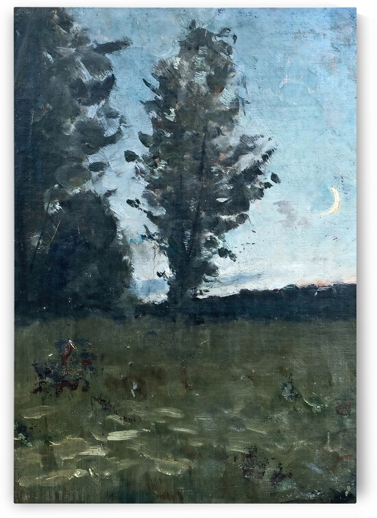 Moonlit Landscape Richard Bergh Swedish 1858–19 by Row One Brand