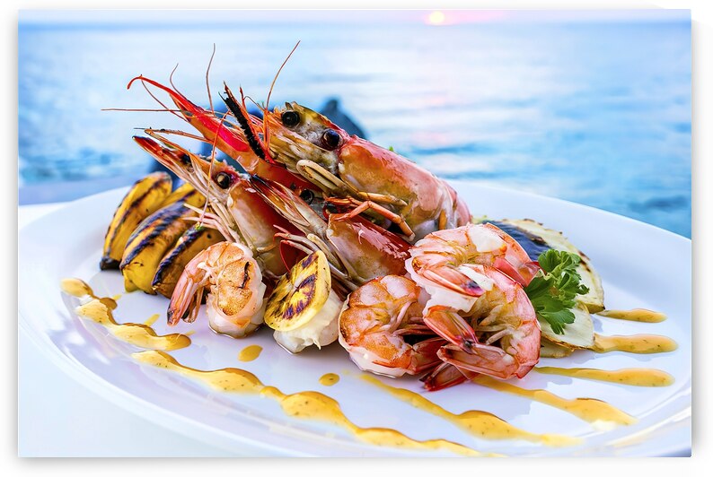 A plate of grilled seafood specifically what appe by Romeu Hurmuzache