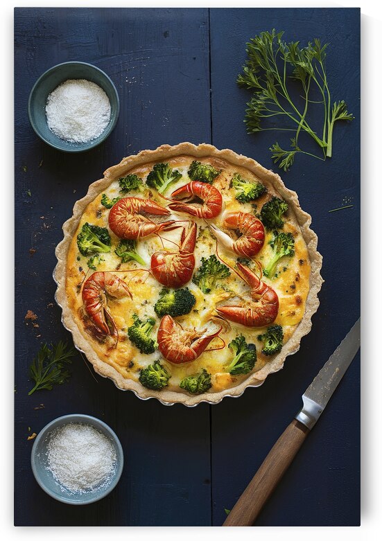 Home made french tart quiche with crayfish and br by Romeu Hurmuzache