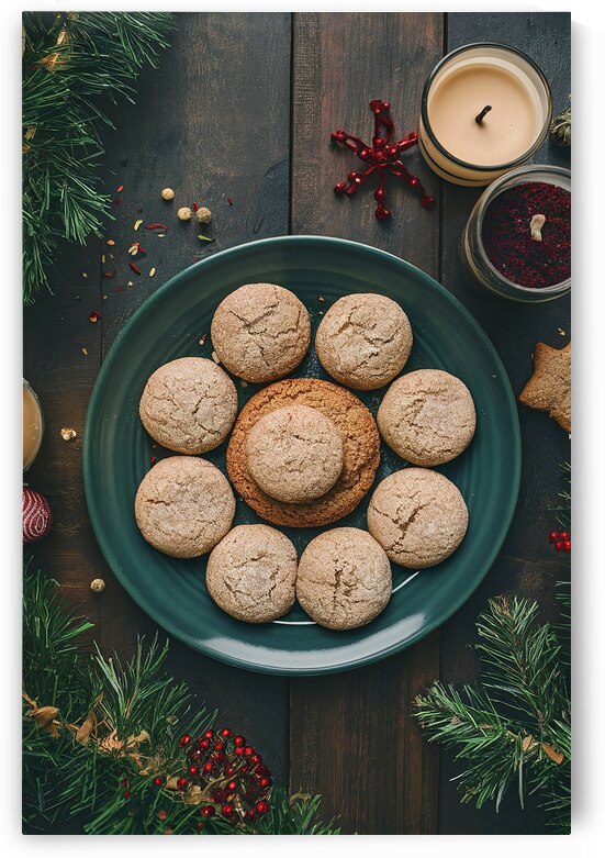 Tasty homemade Christmas cookies in the green pla by Romeu Hurmuzache