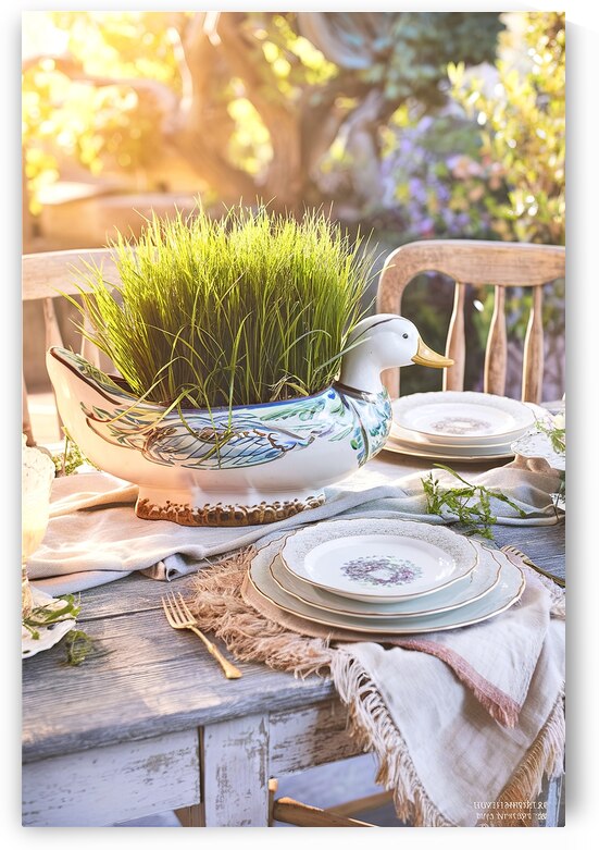 A rustic wooden table setting by IonelGherman