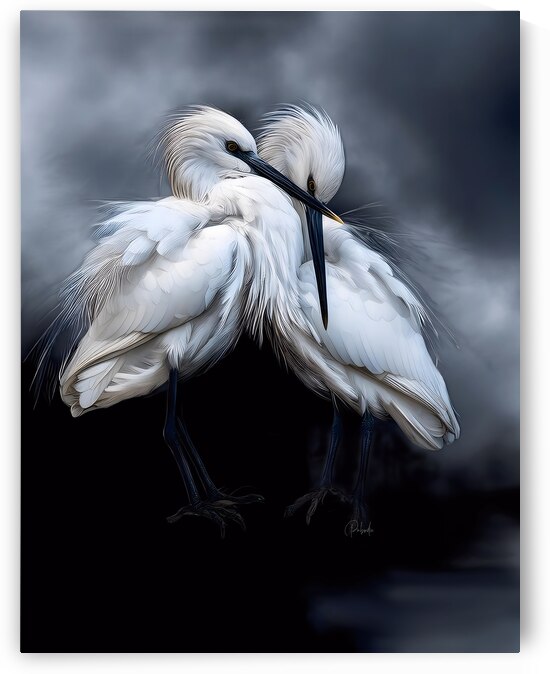 Sleepy Young Egrets by Pabodie Art