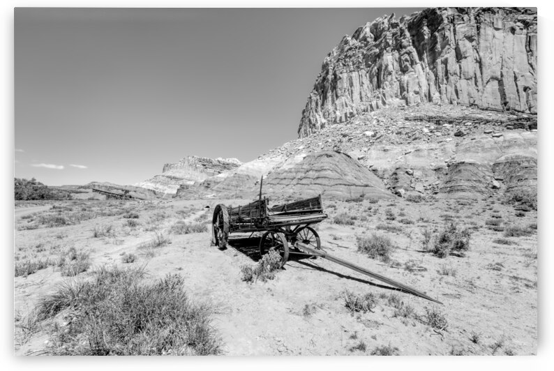 Vintage Wagon Fruita Utah Grayscale by Jennifer White
