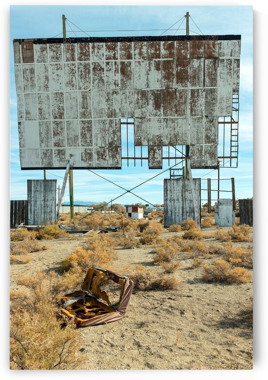 Broken screen of an abandoned drive in theater by David Reinhold